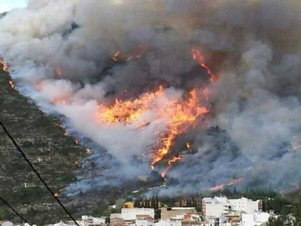 Un incendio forestal en la localidad valenciana de Barx. EFE ARCHIVO/ Consorcio d Bomberos.
