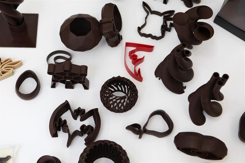 Chocolate belga impreso en 3D. EFE/Javier Albisu