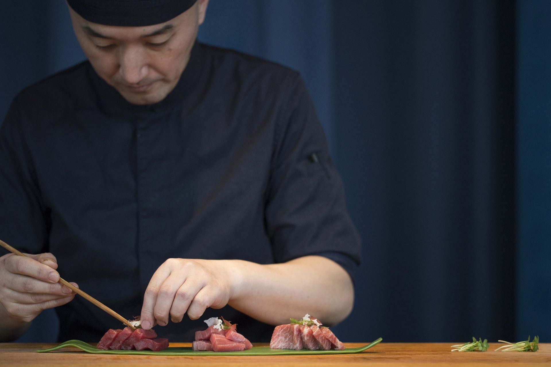 Preparación de sushi con atún rojo. Foto: Cedida por Balfegó.