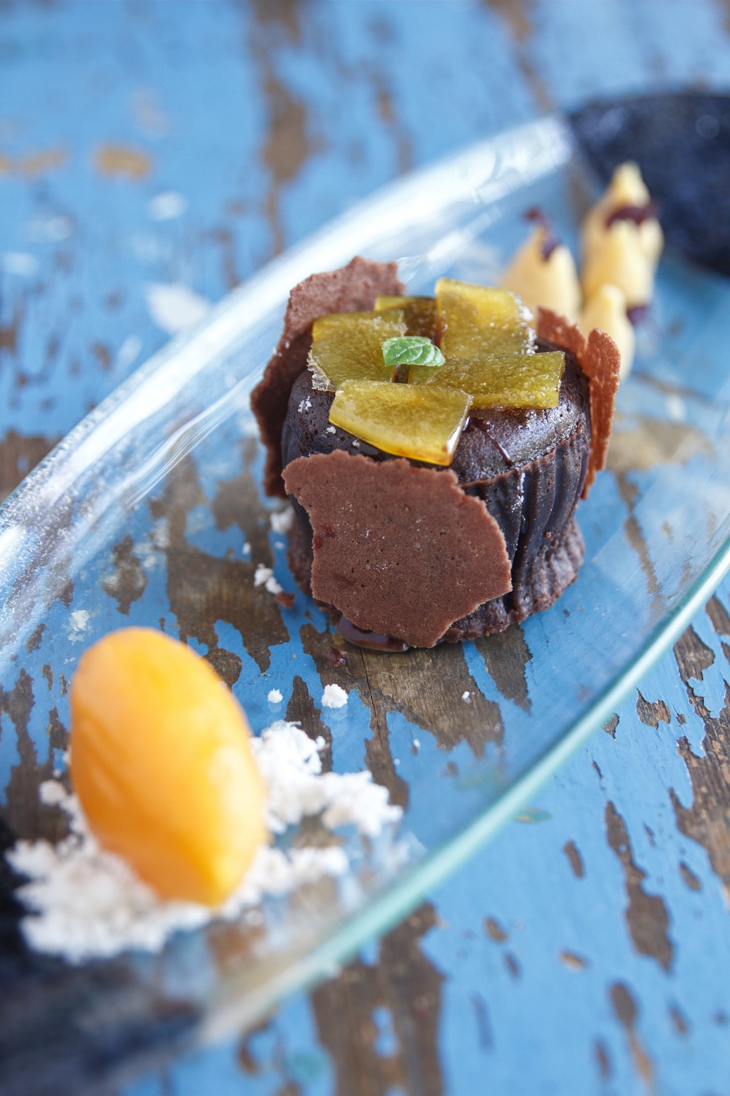 Bizcocho líquido de chocolate y calabaza con helado de calabaza, del Restaurante Casa Elena. Foto: cedida por el restaurante.