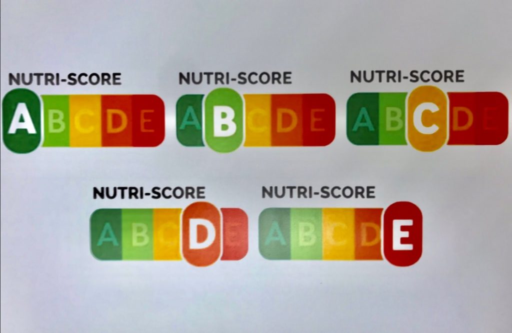Imagen del Nutriscore. Efeagro/Ministerio de Sanidad