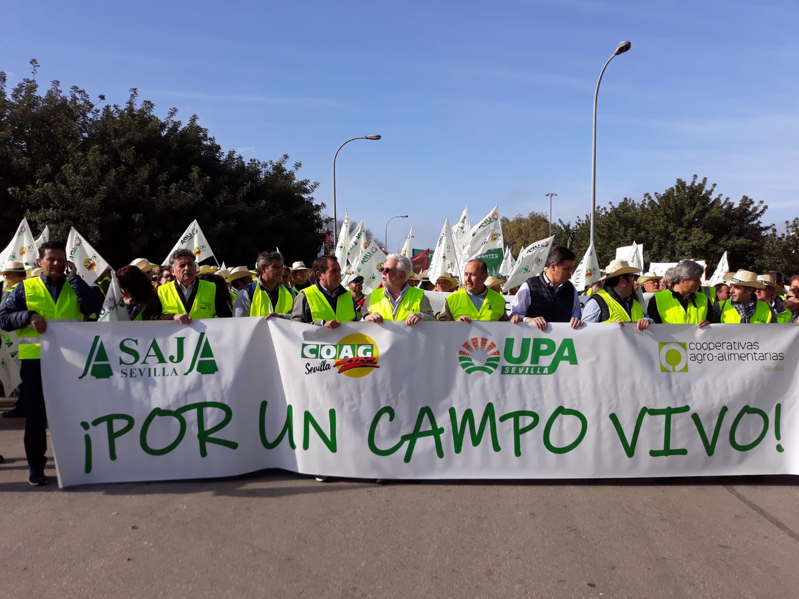 Manifestación de agricultores en Sevilla. Foto cedida por Asaja-Sevilla