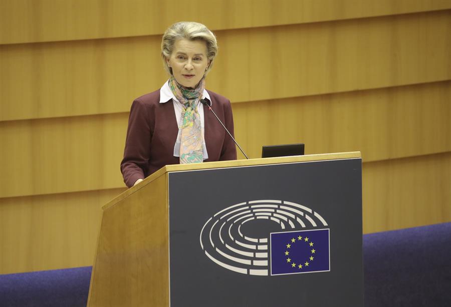 La presidenta de la Comisión Europea, Ursula von der Leyen. Efeagro/EPA/Olivier Hoslet