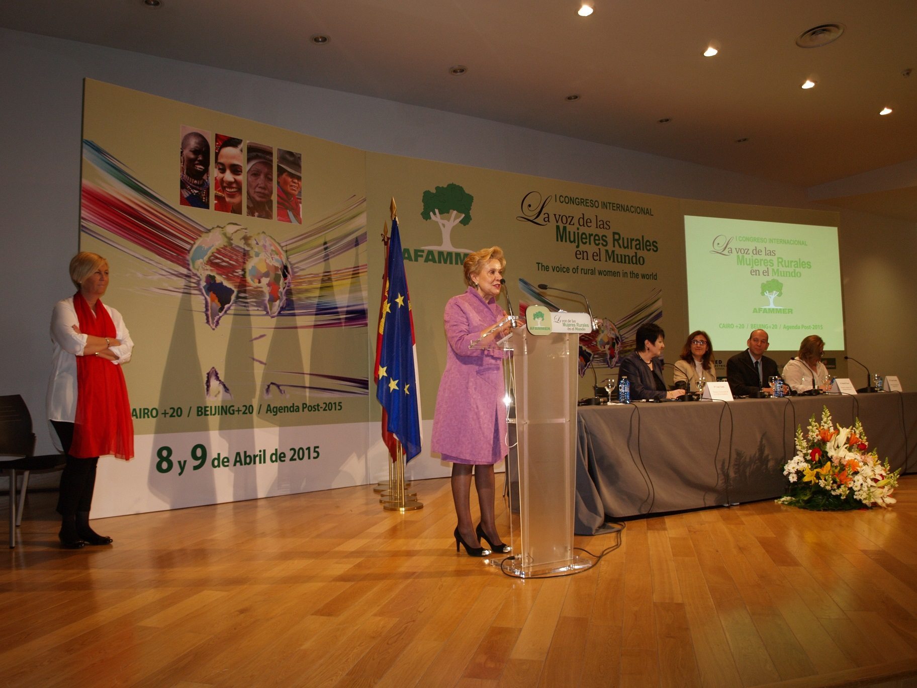 La presidenta de Afammer, Carmen Quintanilla, en la clausura de Congreso Internacional "La Voz de las Mujeres Rurales en el Mundo". Foto: Afammer.