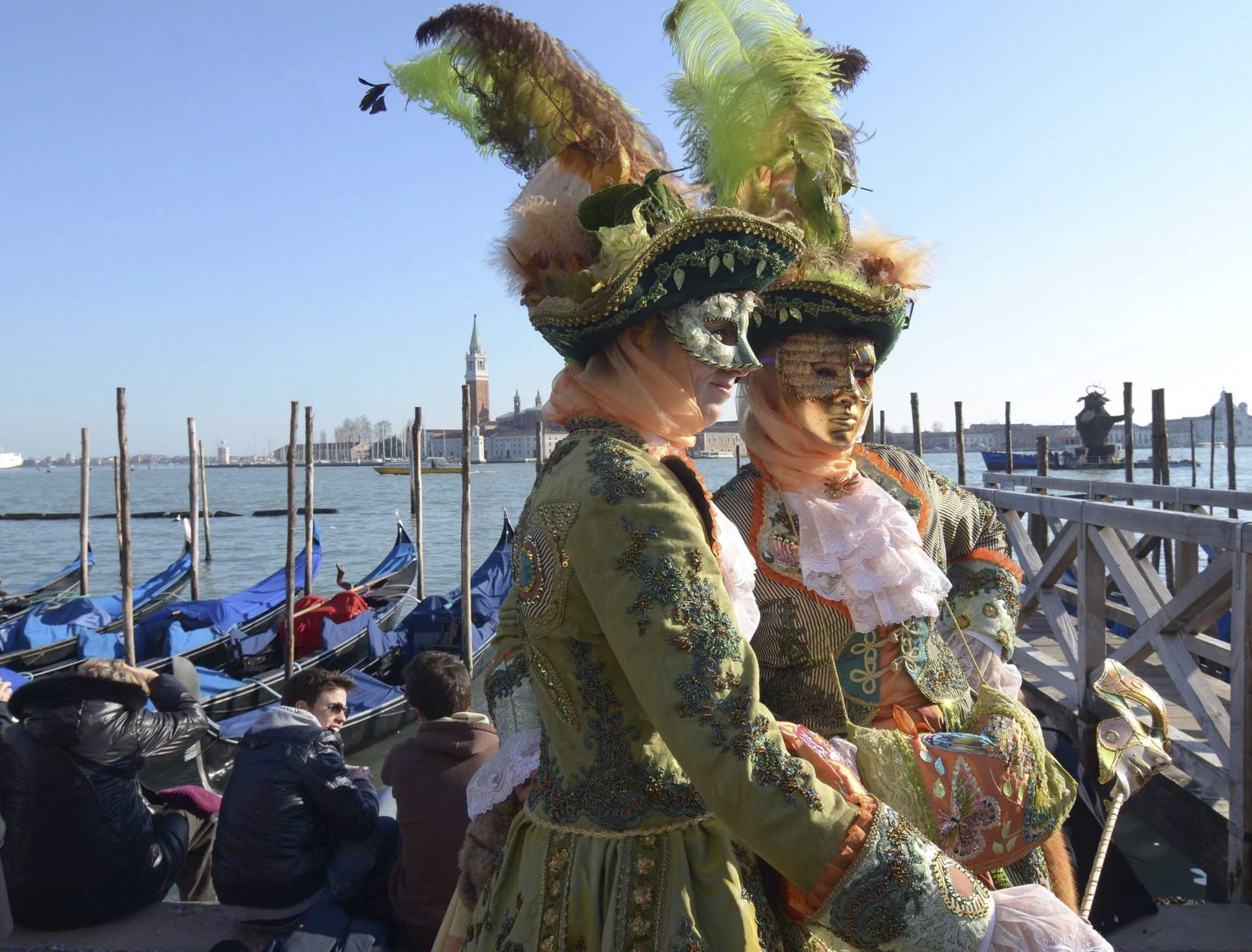 Carnaval de Venecia, en la plaza San Marcos. Foto: EFE/Andrea Merola