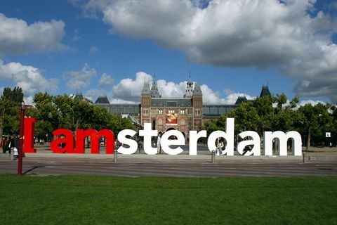 Popular emblema "I Amsterdam". AMSTERDAM.