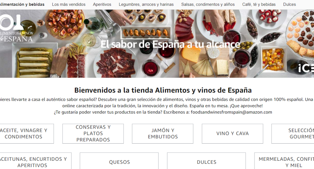 Imagen de la web del ICEX en Amazon.