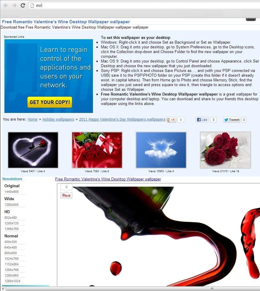 Spam de fondos de pantallas por San Valentín. BITDEFENDER.
