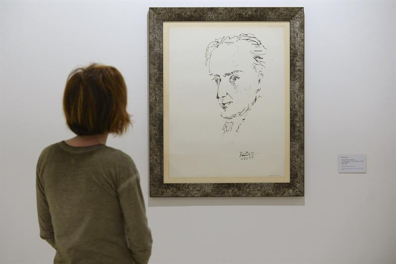 Una de las obras de la exposición "Picasso. El trazo y las letras", Valladolid. Foto: EFE/Nacho Gallego