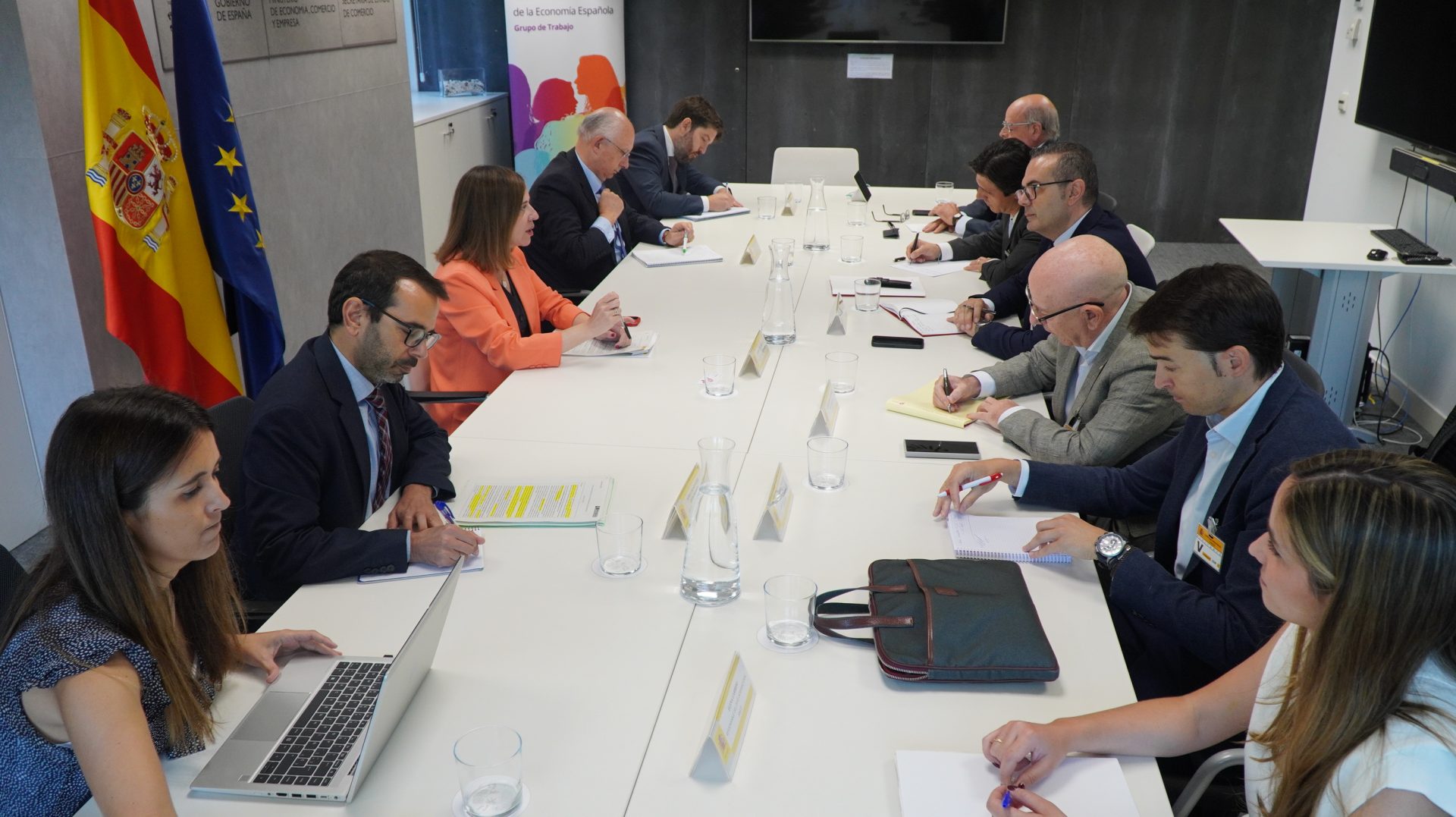 Reunión entre el Ministerio de Economía, Comercio y Empresa y el sector de carne de cerdo español. Efeagro/Mineco
