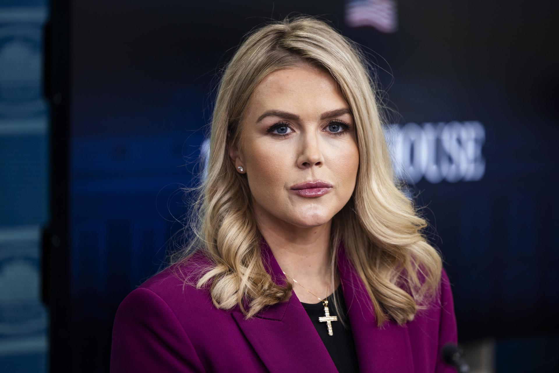 La Secretaria de Prensa del presidente estadounidense Donald Trump, Karoline Leavitt. EFE/Jim Lo Scalzo