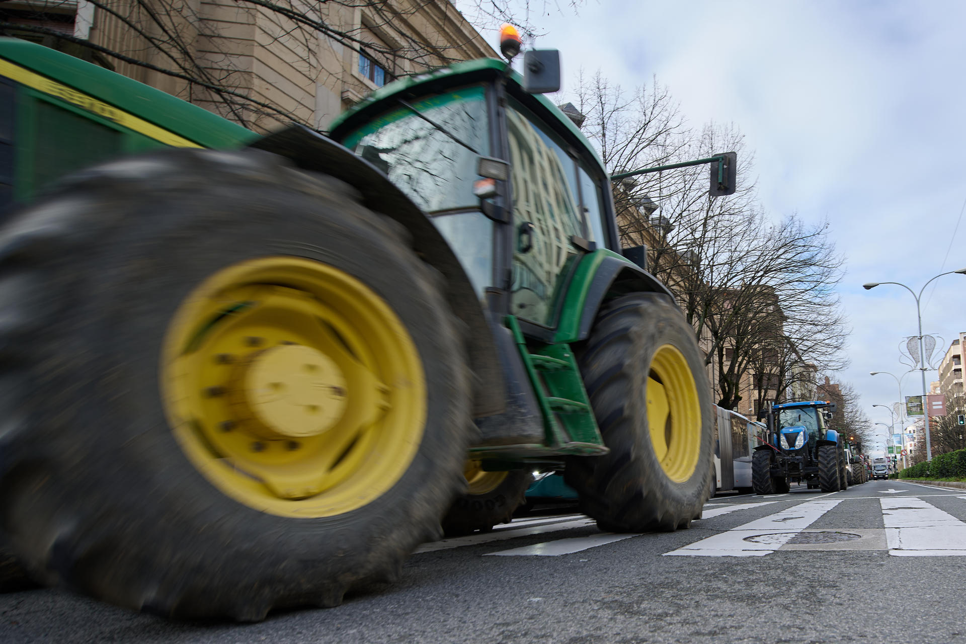 Agricultores y ganaderos protestan en Navarra en diciembre de 2024. EFE/Iñaki Porto