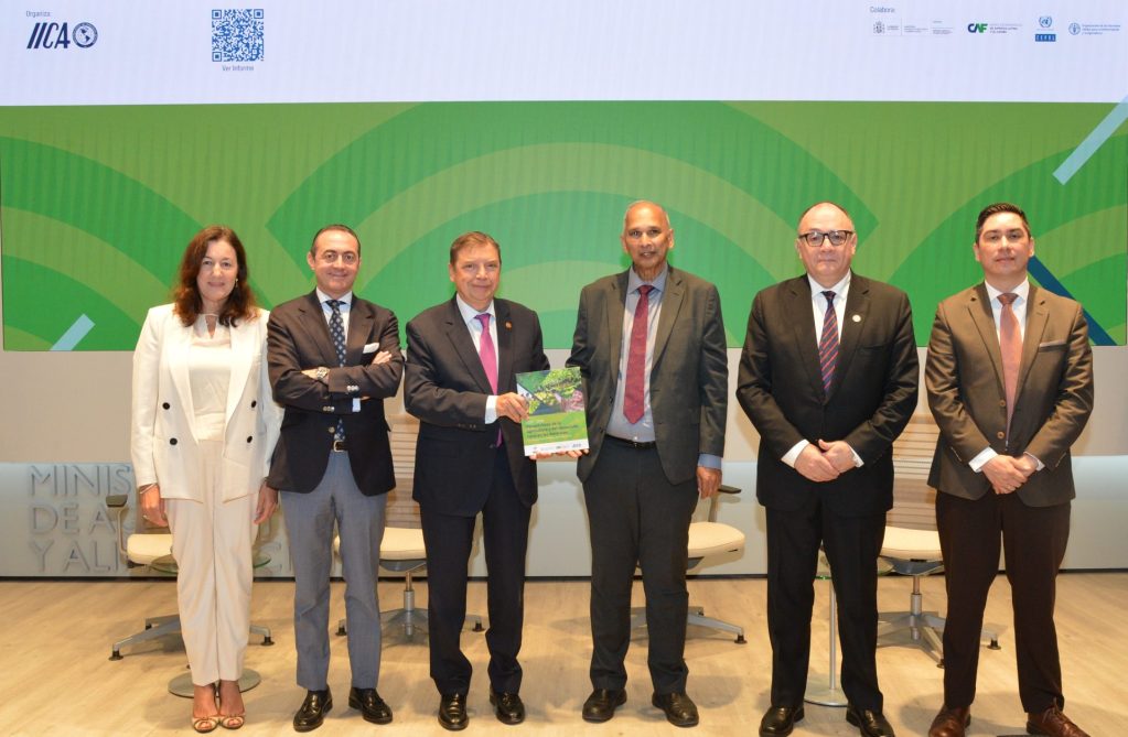 Presentación de un informe del Instituto Interamericano de Cooperación para la Agricultura (IICA), en vísperas de la de la XII Conferencia Iberoamericana de ministros de Agricultura y Pesca. EFE/MAPA